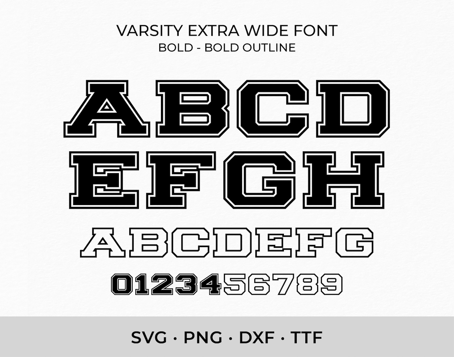 Varsity Font SVG TTF Extra Wide Bold College Font Svg Sports - Etsy