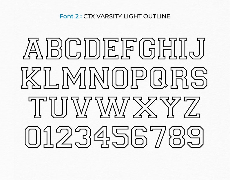 Varsity Font SVG TTF Light, College Font Svg Sports Font Svg School