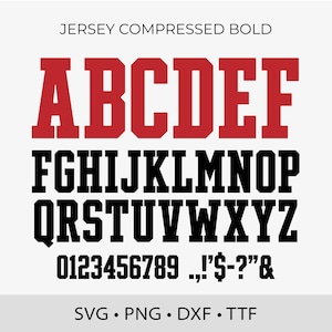 Jersey Compressed Bold Font: Narrow Block Letters (SVG, TTF)