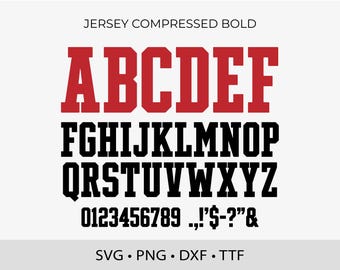 Jersey Compressed Bold Font: Narrow Block Letters (SVG, TTF)