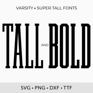 Varsity Super Tall Fonts: Sports Jersey (SVG, DXF, TTF)