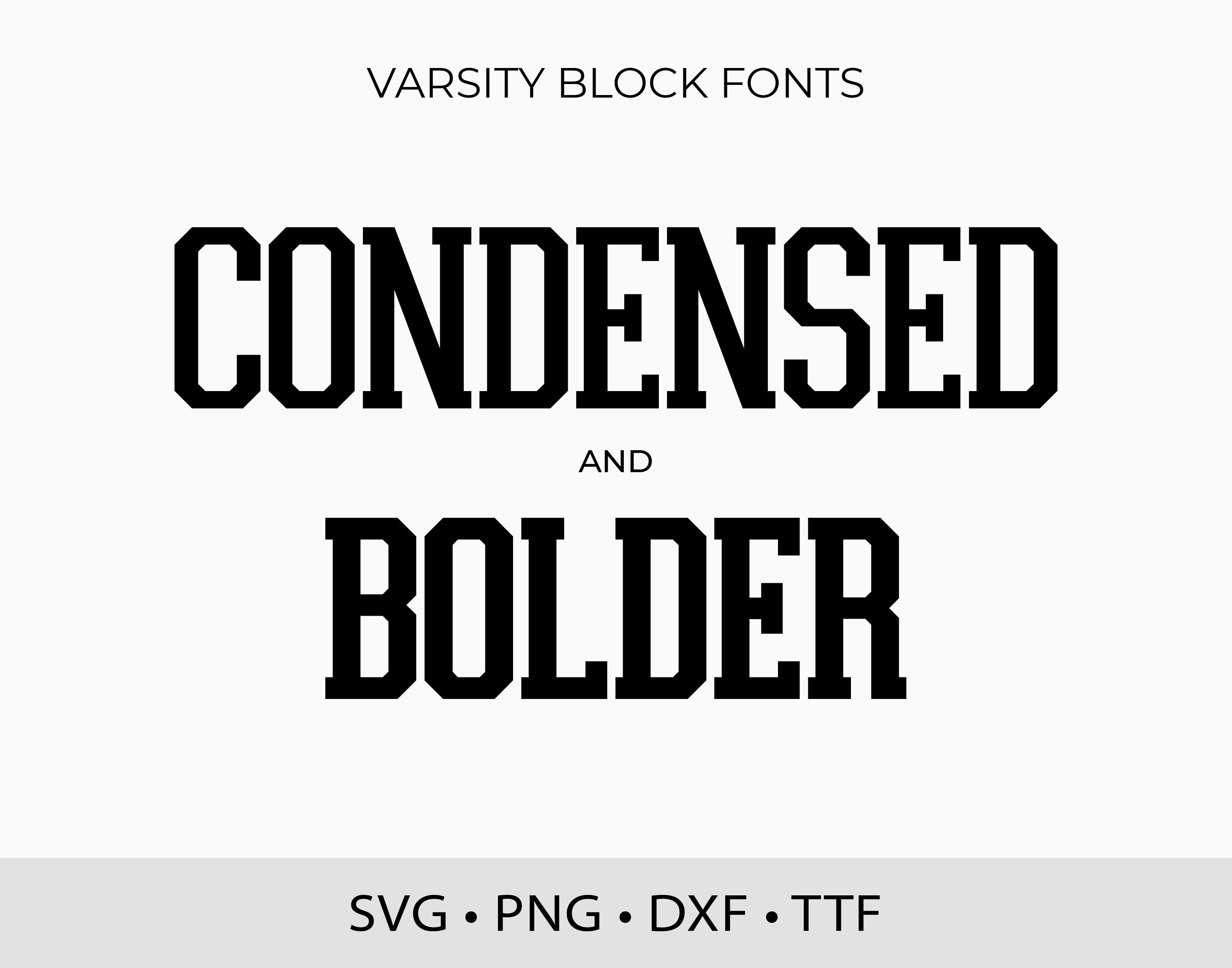 Varsity Fonts Condensed TTF SVG College Fonts for Cricut