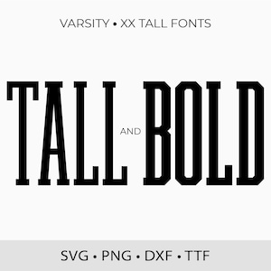 Varsity Tall Fonts SVG: Sports Block Font for Cricut (TTF, DXF)