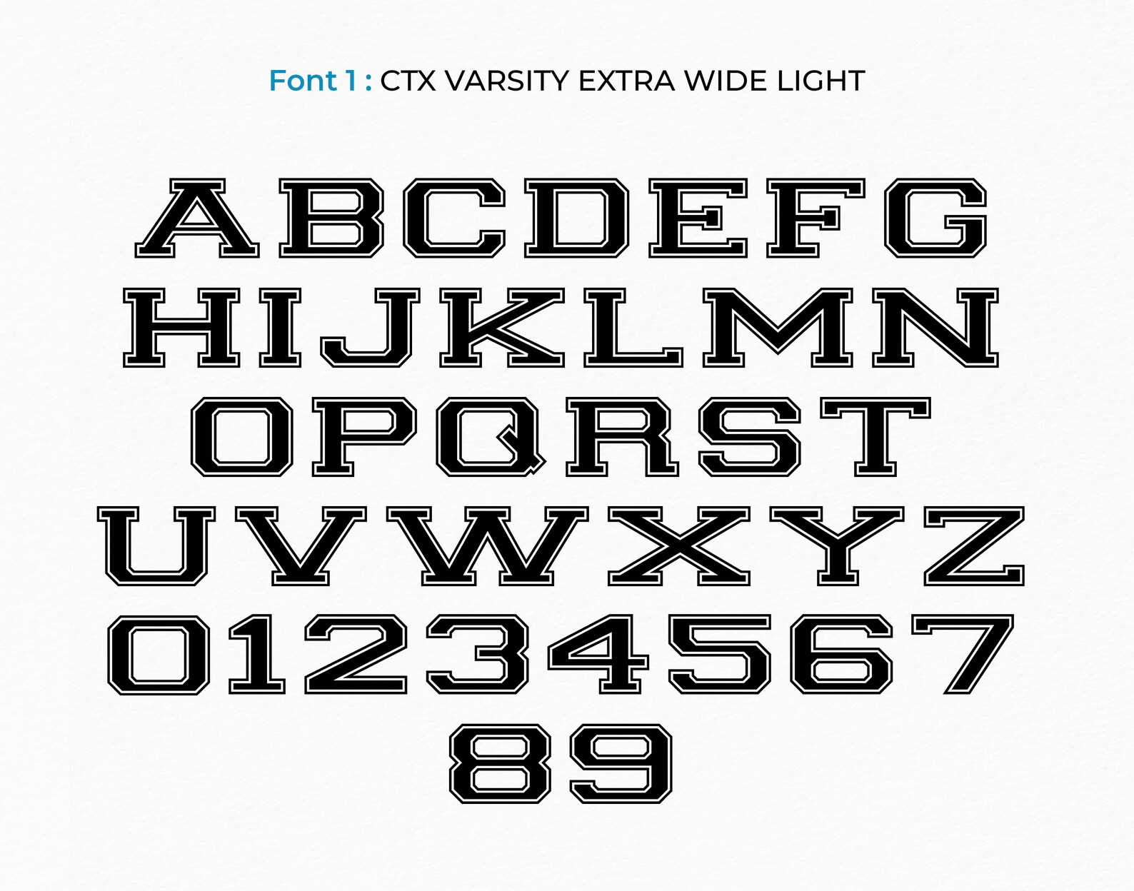 Varsity Font SVG TTF Extra Wide Light, College Font Svg Sports Font Svg ...