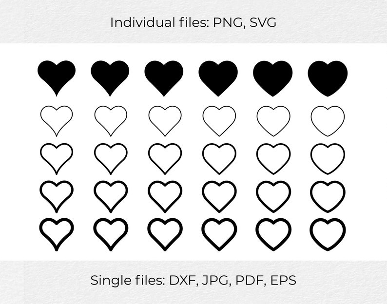 Heart Outline SVG, Love Clipart, 30 Designs (digital Download) - Etsy