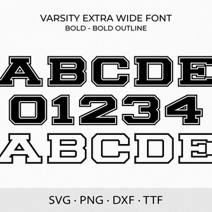 Varsity Font SVG TTF Extra Wide Bold College Font Svg Sports - Etsy UK