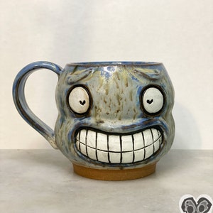 Anxious mug, face mug, handmade pottery. What a time to be alive and anxious.