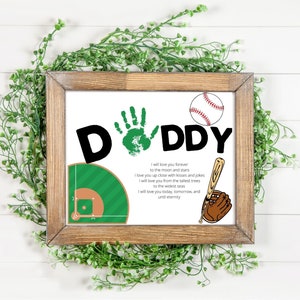 Regalo del día del padre / Regalo de béisbol / Arte de huellas dactilares / Regalo personalizado