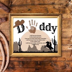 Regalo per la festa del papà per papà cowboy, artigianato artistico con impronte di mani per papà