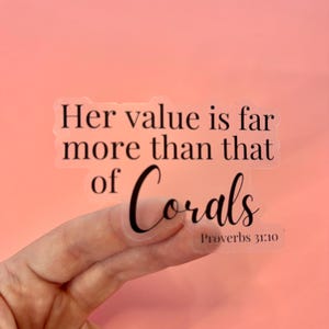 Her Value is Far More Than That of Corals Sticker - JW Stickers - JW Gifts - Jehovahs Witnesses - Jw Elders Wife - JW Gifts for Sisters