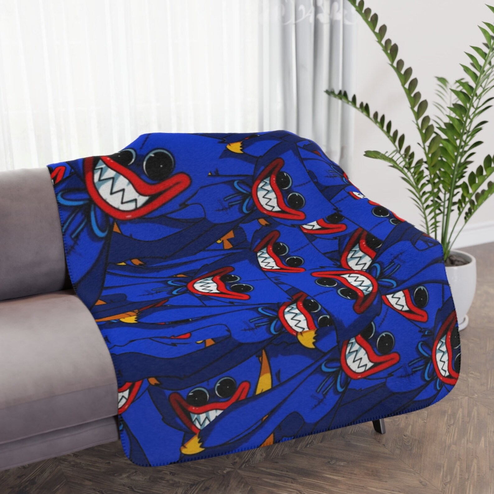 Huggy Wuggy Tan Sherpa Blanket Etsy Denmark