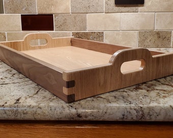 Solid oak hardwood serving tray, heirloom quality, centerpiece tray, decorative tray