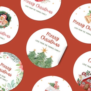 Cute Christmas Gift Stickers, Custom Christmas Stickers, Christmas Element Stickers for Party, Party Favors, Goodie Bag