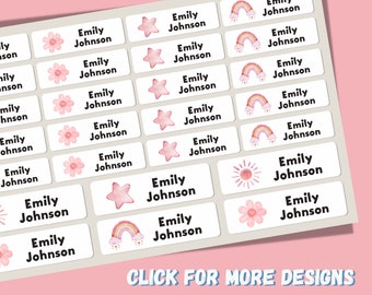 Cute Dishwasher Safe Labels, Cute Iron On Labels, Daycare Labels, Kids Name Labels, Waterproof Labels, Kids Name Stickers - Fabric Labels