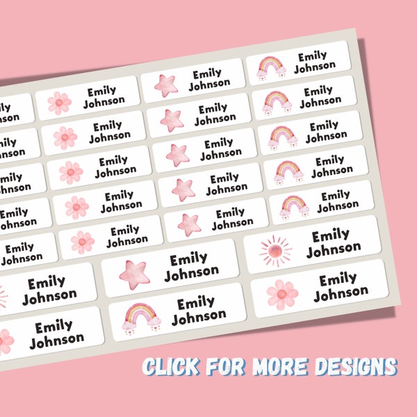 Cute Dishwasher Safe Labels, Cute Iron On Labels, Daycare Labels, Kids Name Labels, Waterproof Labels, Kids Name Stickers - Fabric Labels