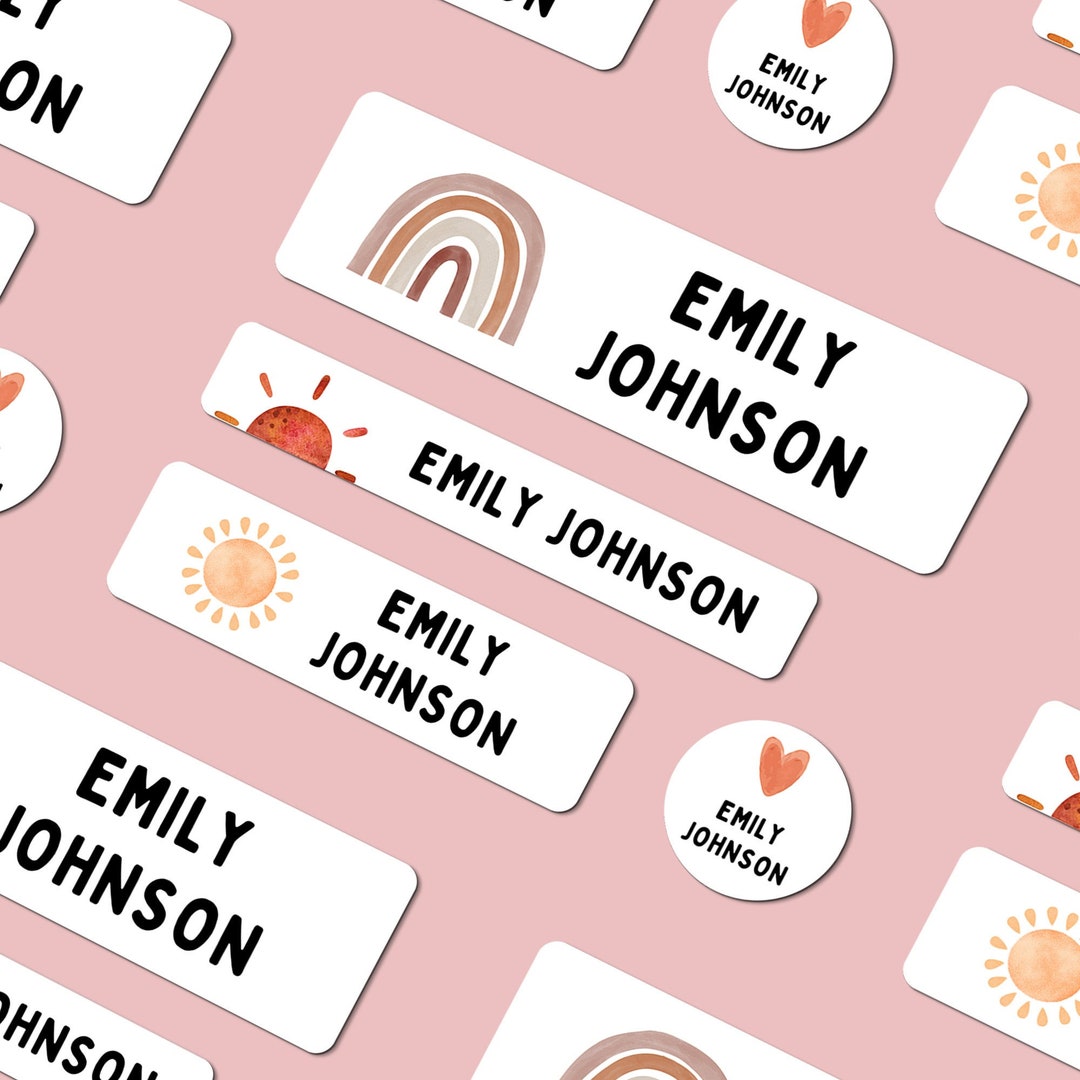 Cute Dishwasher Safe Labels, Cute Iron on Labels, Daycare Labels, Kids