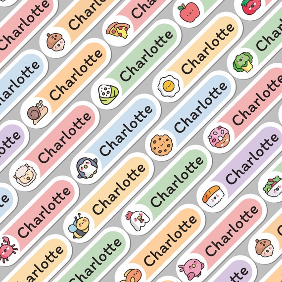 Cute Dishwasher Safe Labels - Cute Iron On Clothing Labels - Cute Daycare Labels - Kids Name Labels - Waterproof Labels - Fabric Label Sets