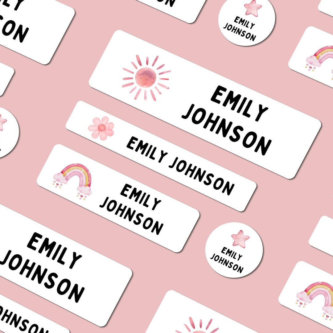 Cute Dishwasher Safe Labels, Cute Iron on Labels, Daycare Labels, Kids Name Labels, Waterproof