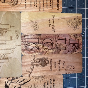 Mystery box! Custom laser engraved wooden bookmarks