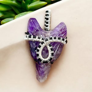 Amethyst Jewelry, Amethyst Pendant, Amethyst Necklace, Amethyst Wolf Head, Wolf Pendant, Wolf Jewelry, Wolf Necklace, Unisex Jewelry