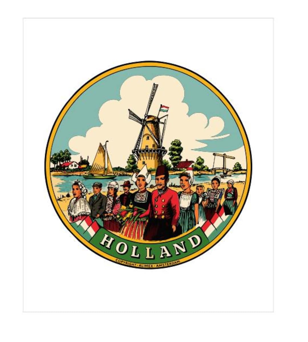 Holland Vintage Style Sticker Decal R8592 3 Inch - Etsy