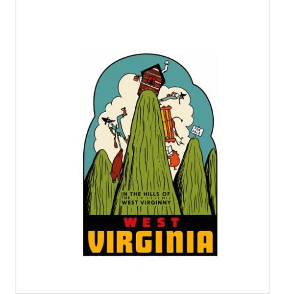 West Virginia Vintage Style Sticker Decal R8564 3 inch