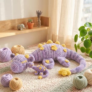 Sleeping Plesiosaur Dragon Crochet Pattern PDF, Amigurumi Plush, Fantasy Creature, Easy Beginner Crochet Toy