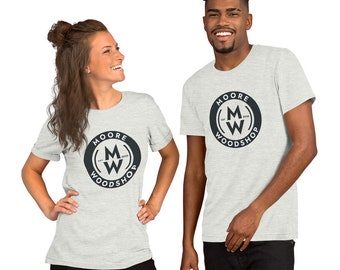 Unisex t-shirt with Moore Woodshop Logo