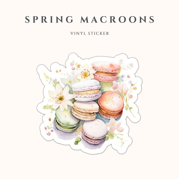 Spring Stickers, Garden Stickers, Flower Stickers, Macroon Stickers, Dainty Stickers, Vinyl Stickers, Waterproof Stickers, Springtime, Pink