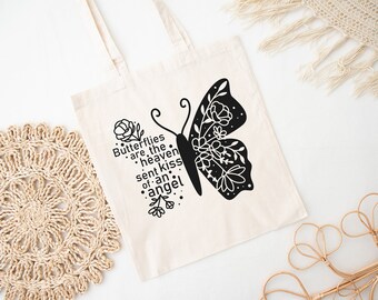 Women butterfly graphic Canvas Tote Bag