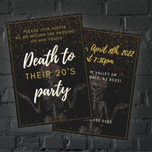 Death to my Twenties | Editable Invitation, Instant Download, Printable, Birthday Invitation Template