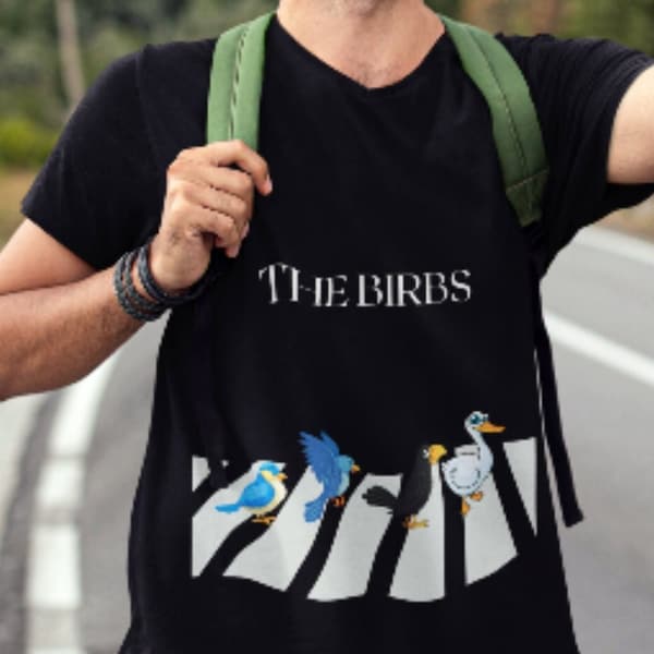 The Birbs T-shirt, Beatles, Abbey Road, Parody, Funny Shirt