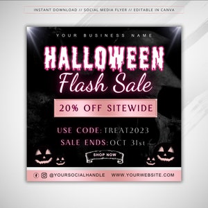 Halloween Sale Flyer - Boutique Sale Flyer - Beauty Business Flyer - Halloween Canva Flyer - Hair Lash Makeup Flash Sale Flyer