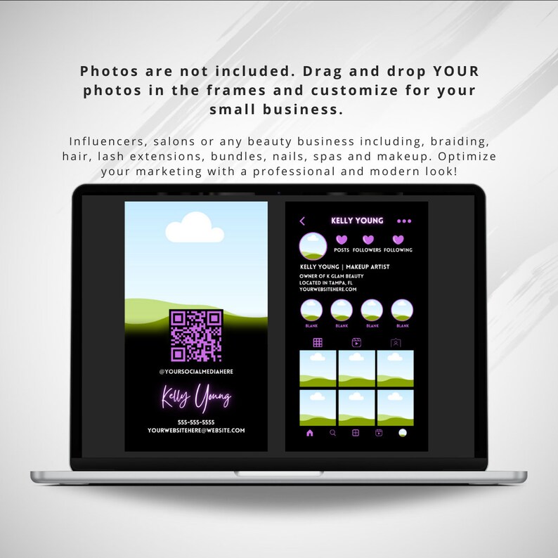 IG Business Card Template - QR Code Business Card - Canva Instagram ...