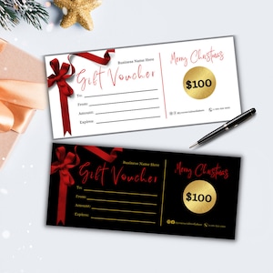 Christmas Gift Certificate Template Printable, Gift Voucher Printable, Business Gift Voucher, Boutique Gift Certificate