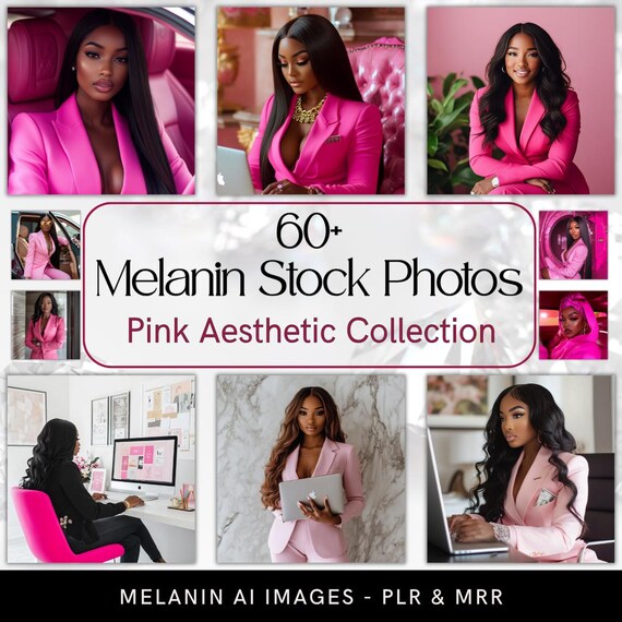 Pink Melanin Stock Photos: Beauty Brand AI Images (canva Google