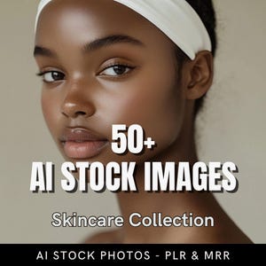 Skincare Stock Photos - Melanin Stock Photos PLR MMR - Beauty AI Stock Images - Black Women Stock Photos Skin Care Bundle