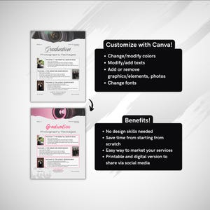 Showing one of the printable flyer templates and another one that's been edited.