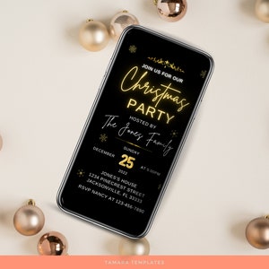 Holiday Dinner Party Invitation Animated Christmas Party - Etsy