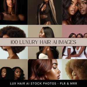 AI Stock Hair Models - Melanin Stock Photos Hair Extensions Models - Beauty Stock Images