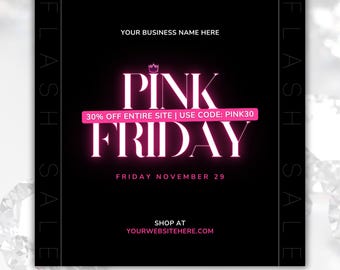 Pink Friday Flyer: Editable Flash Sale Template for Boutiques