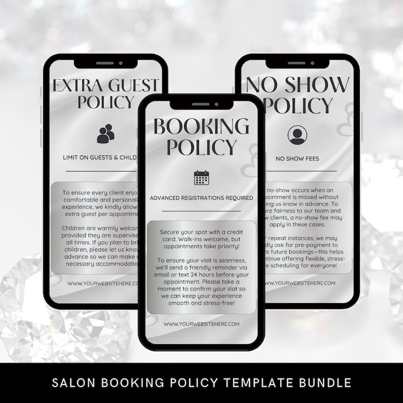Salon Booking Policy Template: Luxury Instagram Stories (canva Editable ...