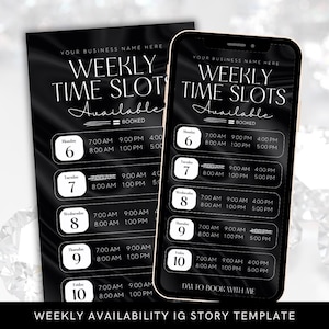Hair Appointments Available - This Week Availability - Instagram Story Calendar - Available Appointments Template