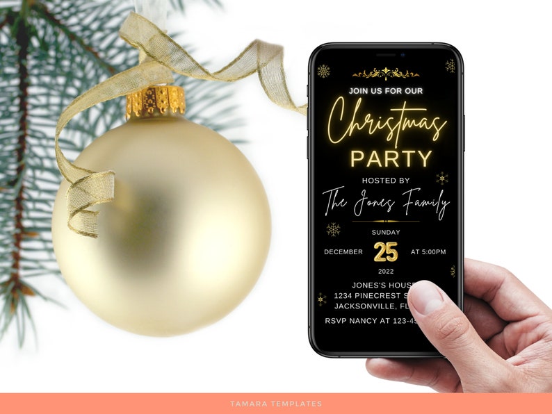 Holiday Dinner Party Invitation Animated Christmas Party - Etsy