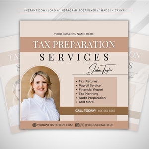 Tax Services Flyer - Tax Instagram Template - Tax Preparation Flyer - Income Tax Flyer - Business Consultation Flyer