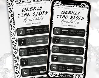 Leopard Print Lash Appointment Calendar: Instagram Story Template (Canva)