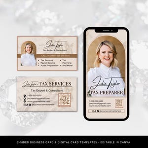 Cartes de visite fiscales - Cartes de visite à code QR - Carte de visite numérique avec QR - Carte de visite pour les préparateurs de déclarations de revenus