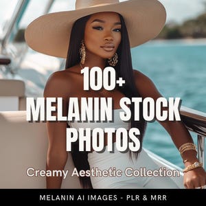 Melanin Stock Photos PLR MRR - AI Stock Photos Bundle - Black Women Stock Photos