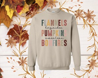Hayrides, Bonfires, Fall, Comfy Sweatshirt, Pumpkins, Pumpkin Patch, Thanksgiving
