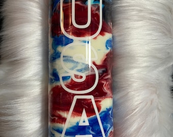 USA Swirl  Tumbler 20oz. Skinny Straight